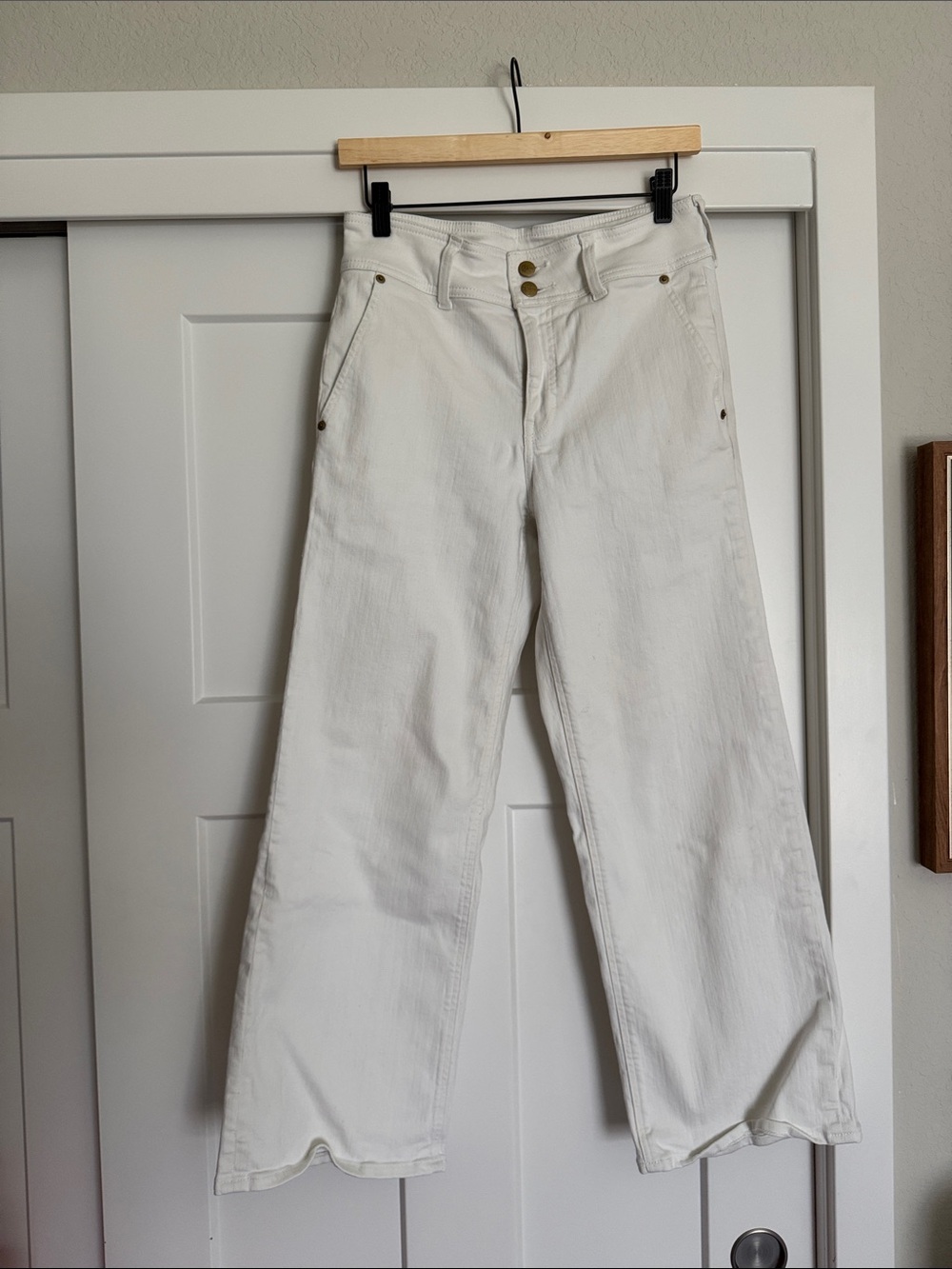 J. Crew White High-Rise Straight Leg Jeans